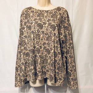 Croft & Barrow Long Sleeve Crew Neck Top 3X